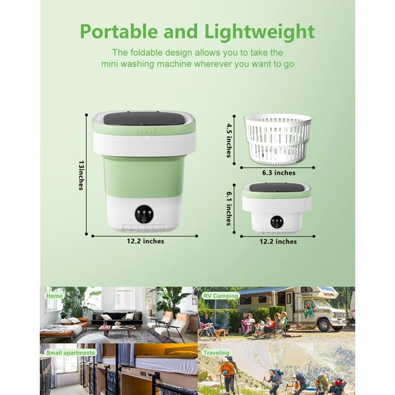 16L Portable Washing Machine, Mini Washer Washer,Small Clothes Folding Washing Machine Of Underwear, Baby And Small Delicates, 3 Cleaning Modes Suitable For Home Apartments Dormitories, Hotels
