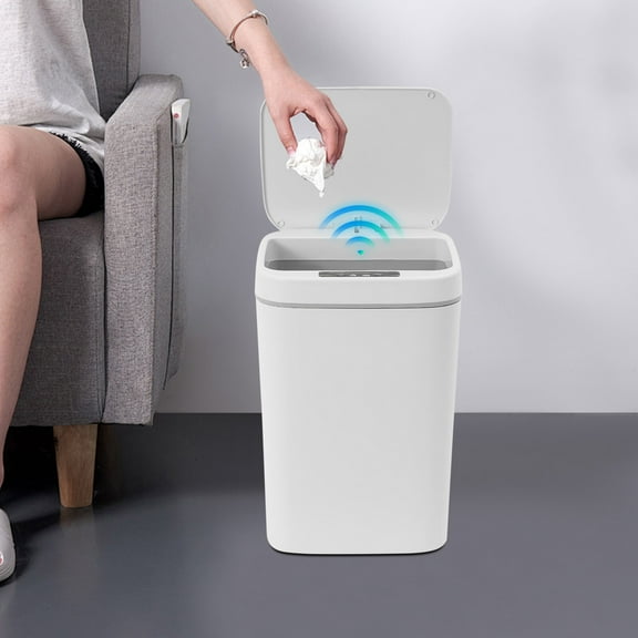 16L Smart Auto Trash Can Motion Sensor Rubbish Can Kitchen Waste Bin ABS Plastic for Kitchens, Bathrooms