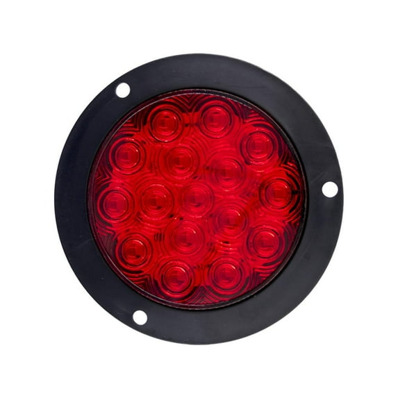 16LED 4" Round Truck Trailer Tail Stop Turn Brake Lights Grommet P8M1