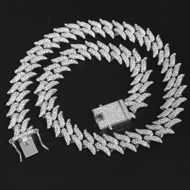 Cuban Link Chain Lil Uzi Spike Chain Iced Out Aaa Hip Hop Jewelry