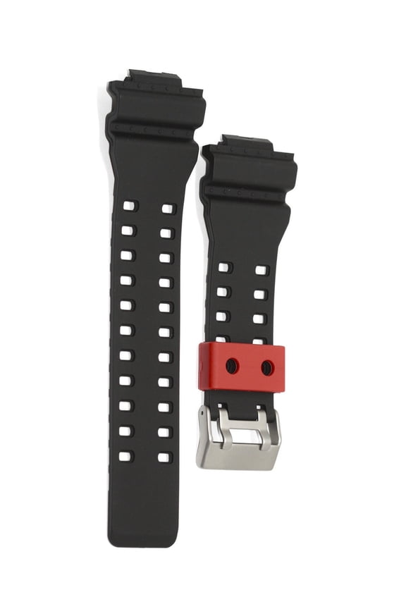16MM BLACK RED RUBBER WATCH BAND FOR CASIO GSHOCK GA300 GA100 GW8900 GA120 GD110