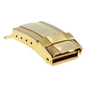 16MM BUCKLE CLASP, Gold, Compatible With ROLEX LEATHER WATCH BAND DAYTONA 16518 16523 16528 GOLD