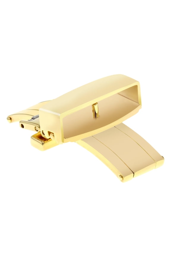 16MM DEPLOYMENT LEATHER BAND BUCKLE STRAP FOR OMEGA SEAMASTER SPEEDMASTER GOLD