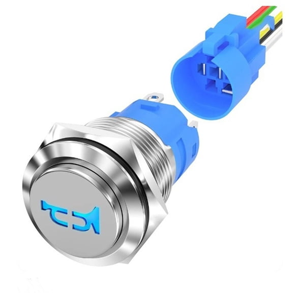 16MM Horn Switch Marine Horn Button Switch 12V Waterproof Metal Air Horn Push Button for Auto Train Boat