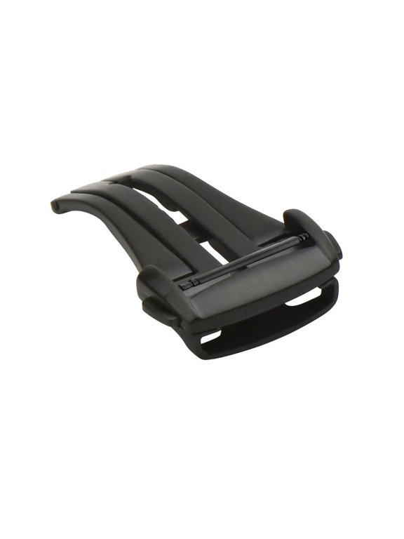 16MM STRAP BAND BUCKLE DEPLOYMENT CLASP, Black, Compatible With OMEGA SPEEDMASTER SEAMASTER TAG BLAC
