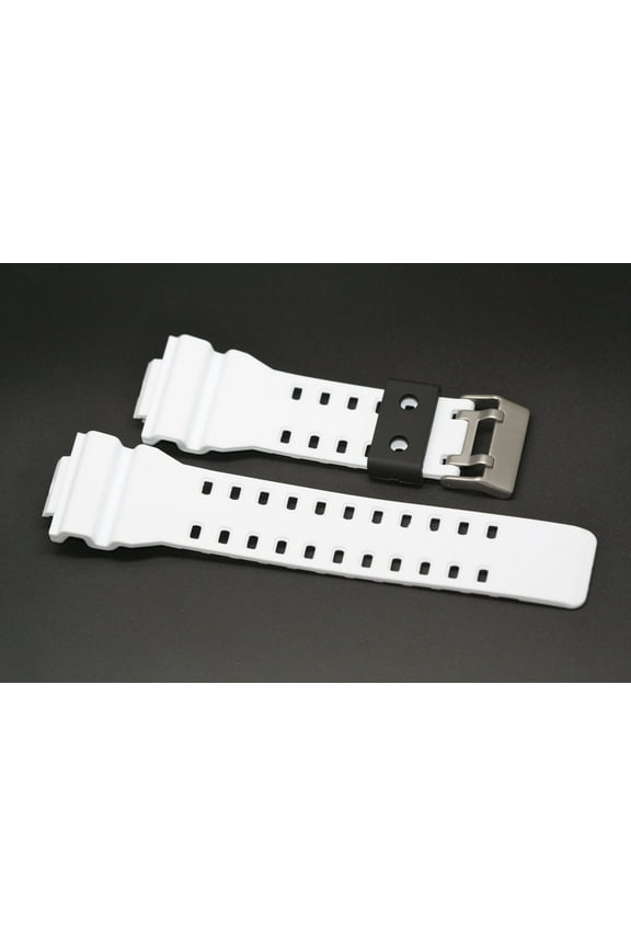 16MM WHITE BLACK RUBBER WATCH BAND CASIO GSHOCK GA300 GA100 GW8900 GA120 GD110