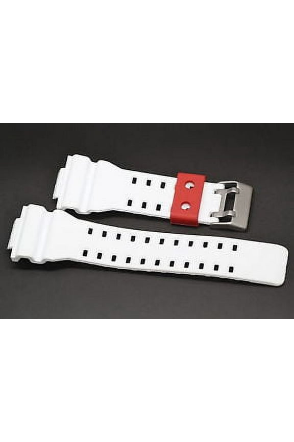 16MM WHITE RED RUBBER WATCH BAND CASIO GSHOCK GA300 GA100 GW8900 GA120 GD110
