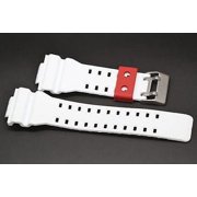 16MM WHITE RED RUBBER WATCH BAND CASIO GSHOCK GA300 GA100 GW8900 GA120 GD110