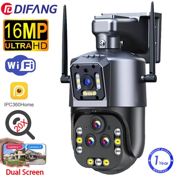 16MP 20x Zoom Outdoor Wifi Surveillance Camera,Ai Auto Tracking,Color ...