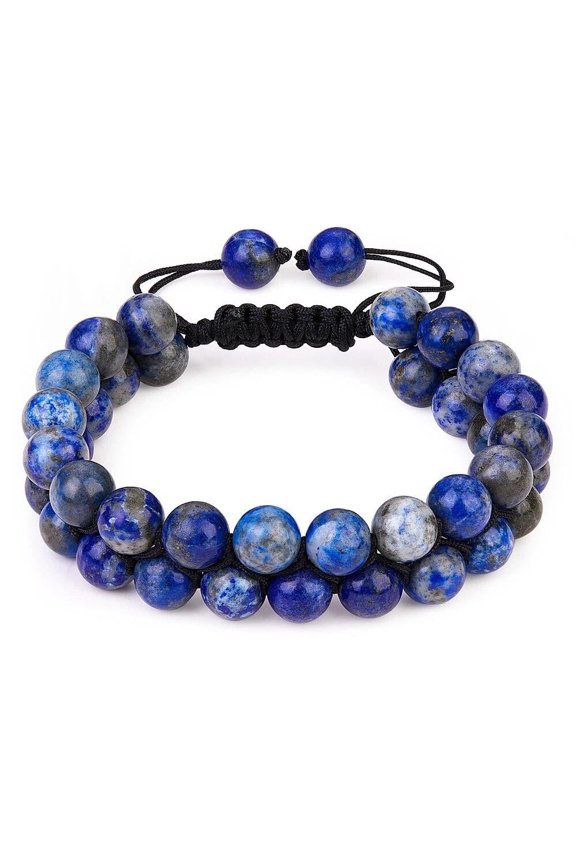 16mm Adjustable Bracelet Gemstone Layered Healing Lapis Lazuli T73