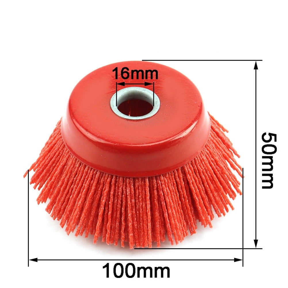 16mm Arbor Nylon Abrasive Cup Brush Wheel Wire Brush for Wood Polish ...