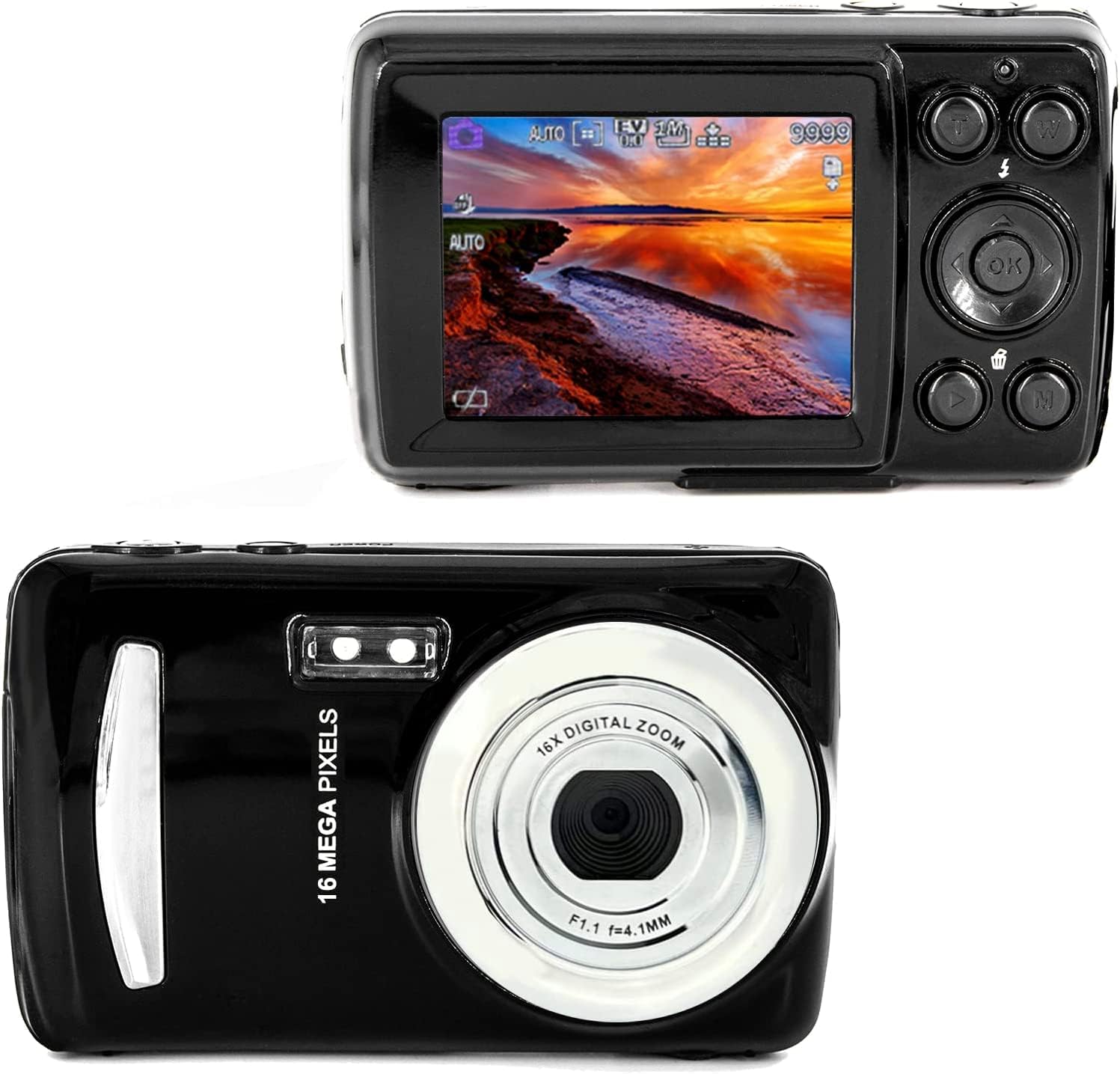 16Mp Megapixel Compact Digital Camera And Video With 2.4" Screen And