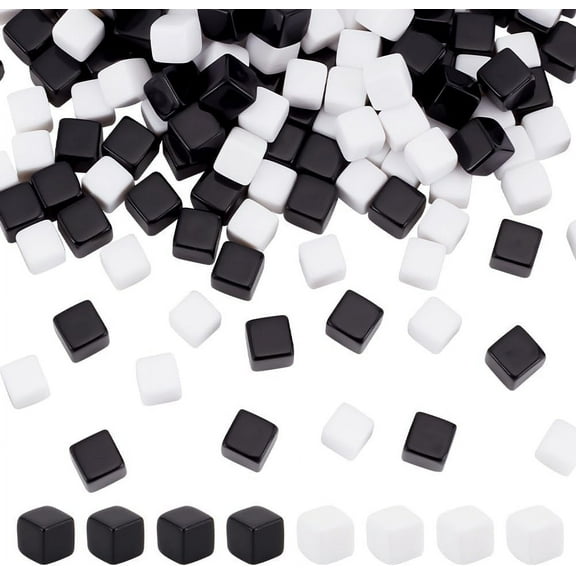 16OPcs 2 Colors Opaque Acrylic Beads Cube No Hole Mixed Color 7.5x7.5x7.5mm 80pcs/color