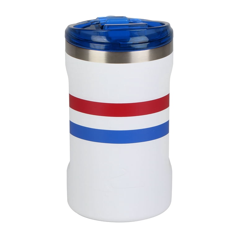 Ozark Trail 16oz Ceramic Lined Stainless Steel Can Tumbler with 2-in-1  Lid,Red and Blue stripe - Walmart.com