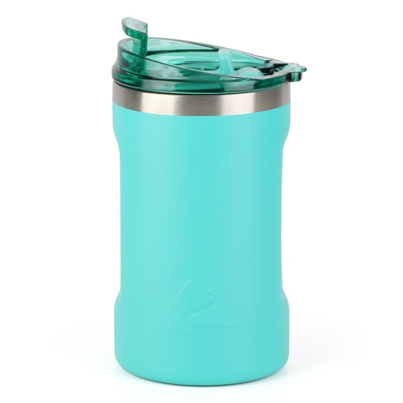 Ozark Trail 16oz Ceramic Lined Stainless Steel Can Tumbler with 2-in-1 Lid,Teal
