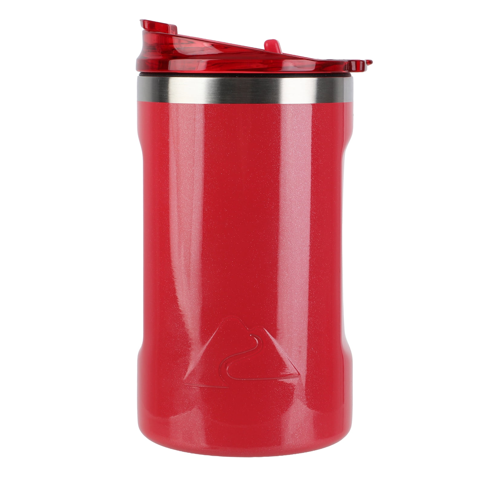 Ozark Trail 16oz Ceramic Lined Stainless Steel Can Tumbler with 2-in-1 Lid,Patriotic Red