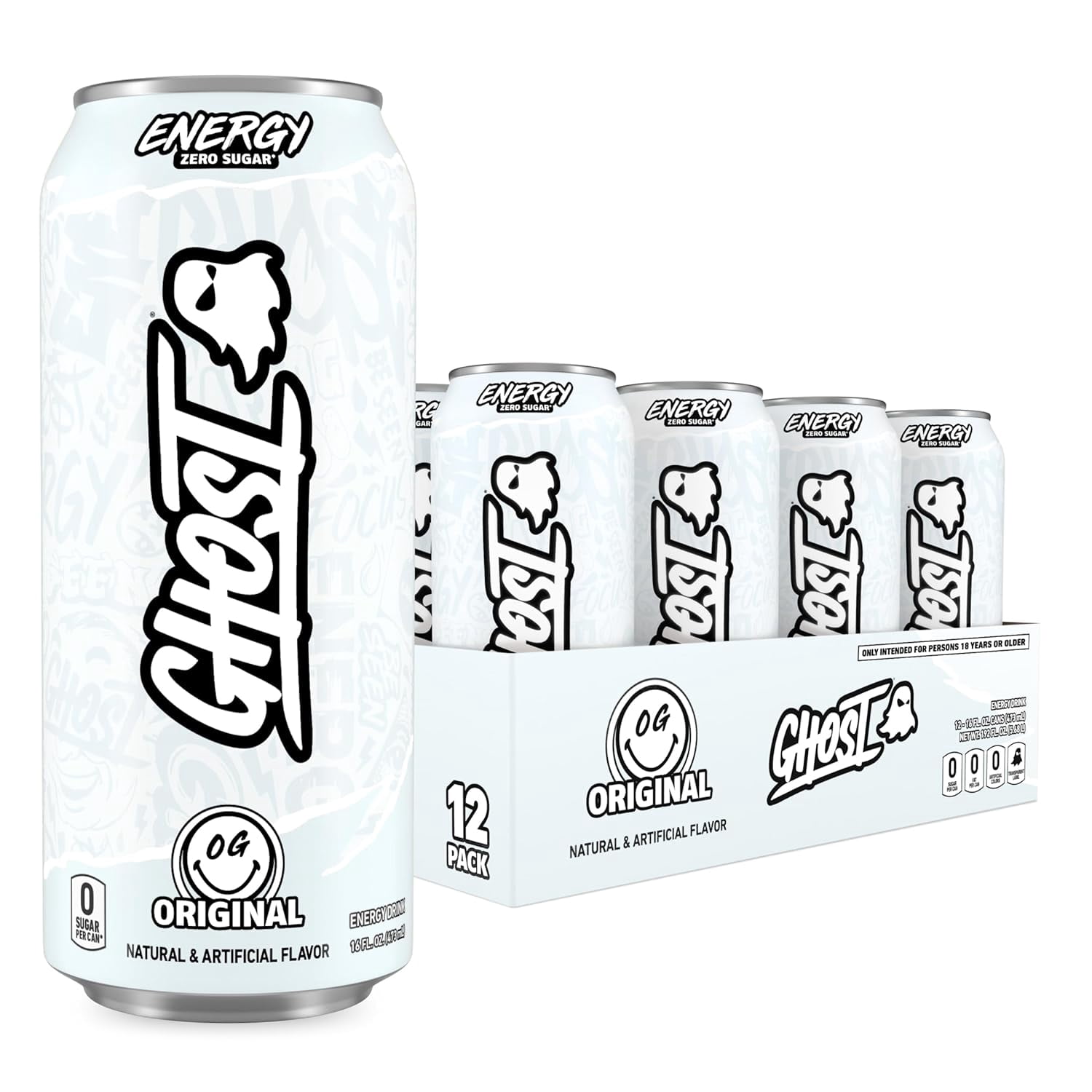 GHOST, Energy Drink, Zero Sugars, 16 fl oz, Original Flavor
