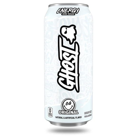 GHOST ENERGY Zero Sugars Energy Drink, Original Flavor, 200mg Natural Caffeine, 16 fl oz