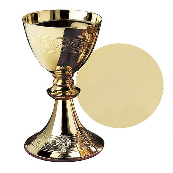 16OZ GP ETCHED CHALICE W/PATEN