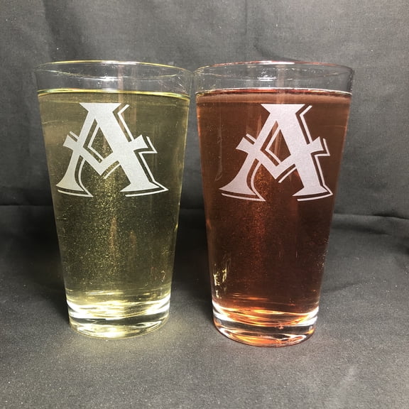 16OZ MONOGRAM BEER GLASS A SET OF 2