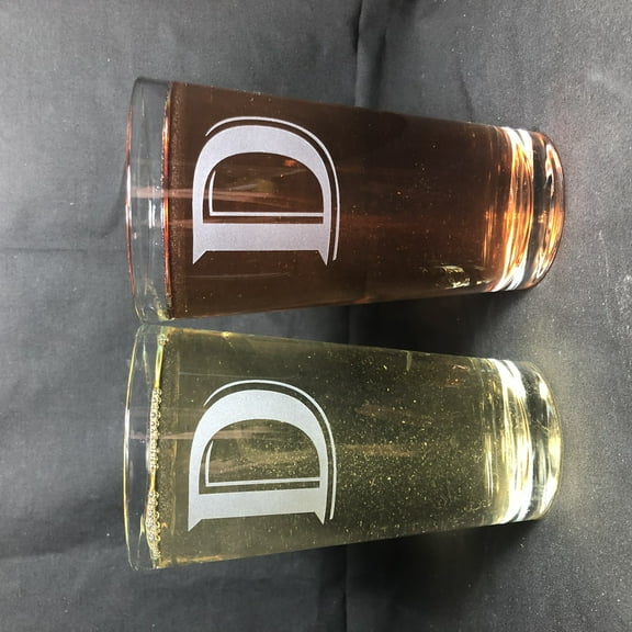 16OZ MONOGRAM BEER GLASS D SET OF 2