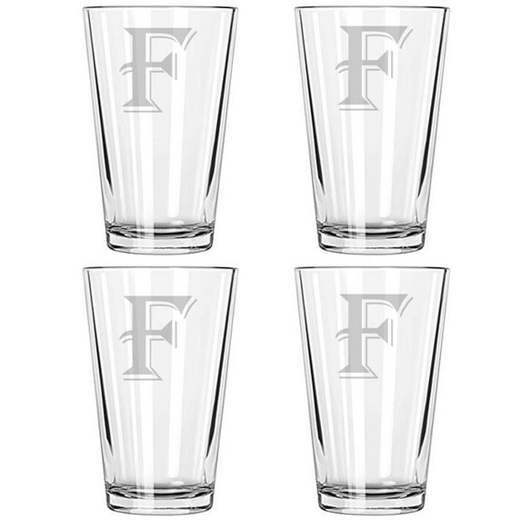 16OZ MONOGRAM BEER GLASS F SET OF 4