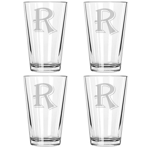 16OZ MONOGRAM BEER GLASS R SET OF 4