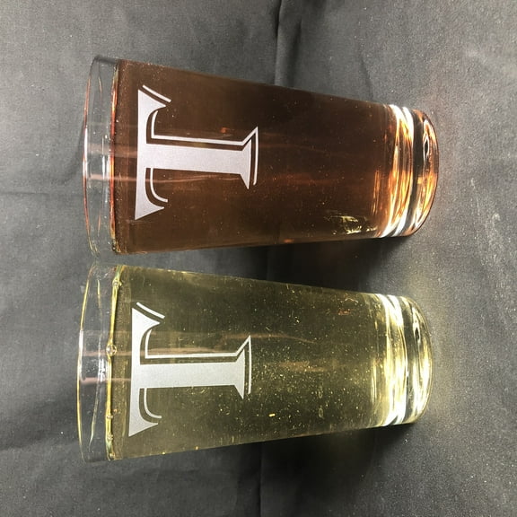 16OZ MONOGRAM BEER GLASS T SET OF 2