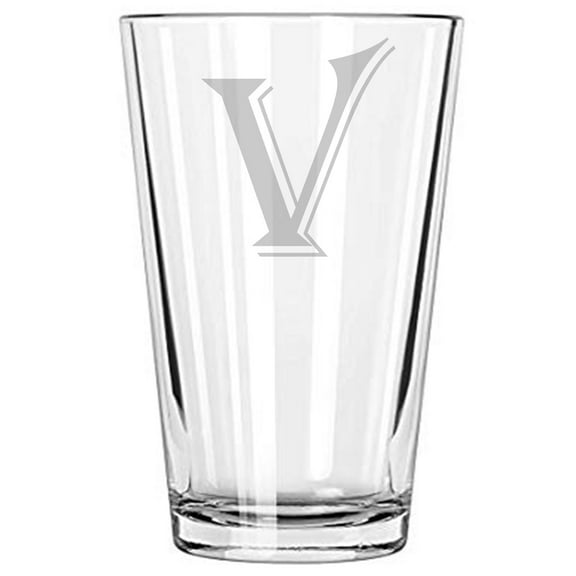 16OZ MONOGRAM BEER GLASS V