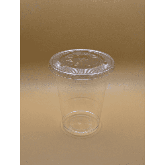 16OZ PET Plastic Cold Clear Cups with Flat Lids for Straw, Recyclable & Disposable - 500CT