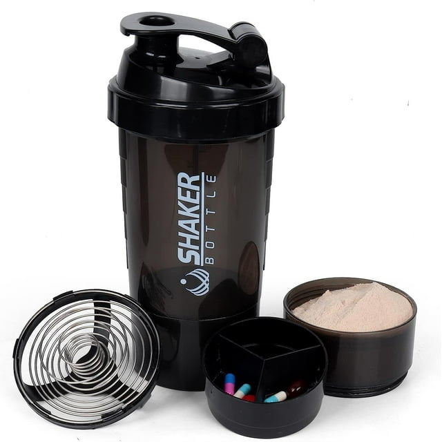 16OZ Protein Shaker Bottle with Mixer Ball Portable Gym Water Bottle