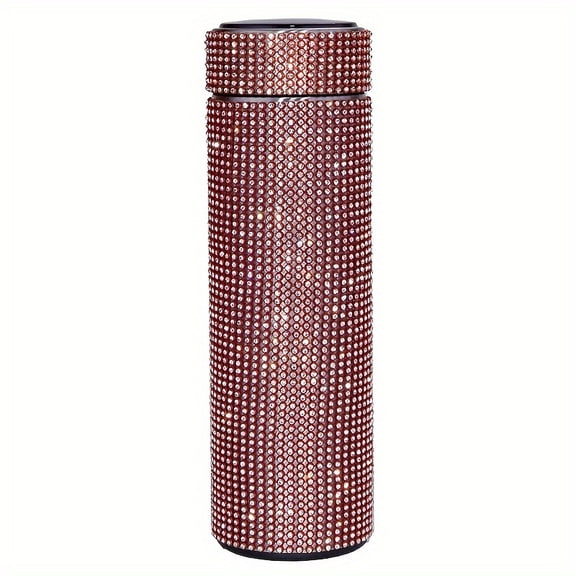 16Oz/480Ml Sparkling Rhinestone Insulated Tumbler Double Layer Cup Stainless Steel + Rhinestones
