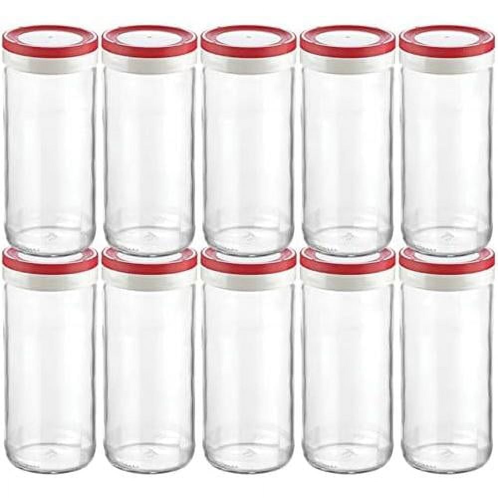 16Oz Mason Jars Juice Containers With Lids For Fridge, 10 Pack Glass