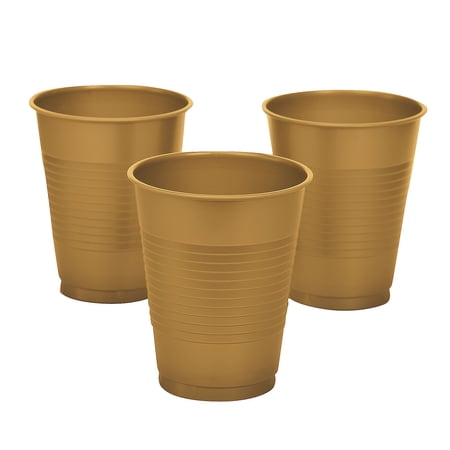 16Oz Metallic Gold Plastic Cup - Party Supplies - 20 Pieces