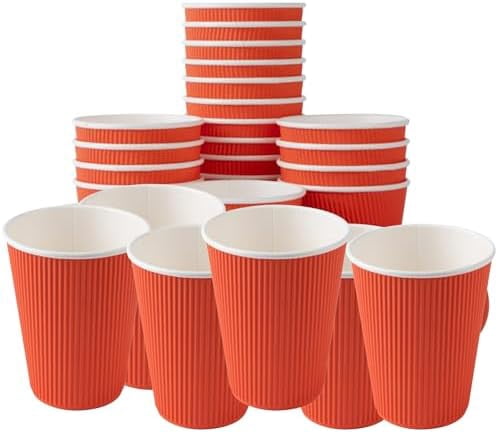 16Oz Ripple Insulated Kraft Paper Coffee/Tea Hot Cups | Recyclable | 3 ...