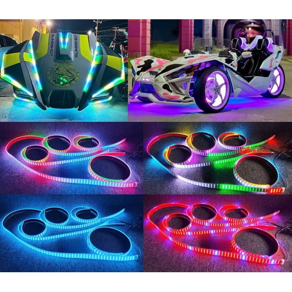 Tzvmnylighting Factory - 16PCS 1FT 30CM 12" Waterproof IP68 Chasing LED Underglow Lights For Car Truck Quad Row Strips Bluetooth APP +Remote