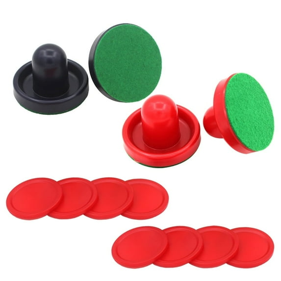 TABLZONE Air Hockey Pucks and Paddles Air Hockey Pushers Pucks Plastic 16Pcs Red