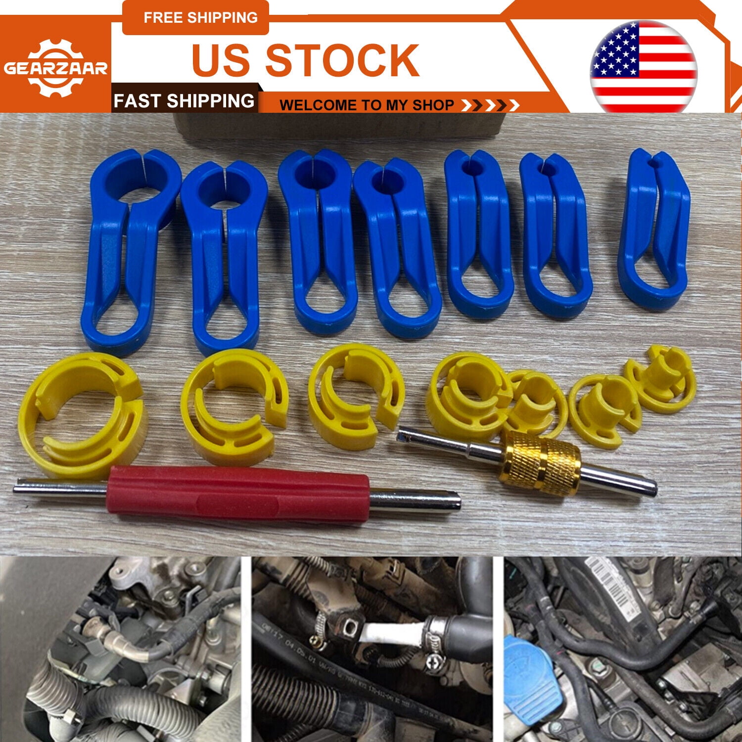 16PCS AC Fuel Line Quick Disconnect Tools Set 7 Size Car Removal Tool Kit US