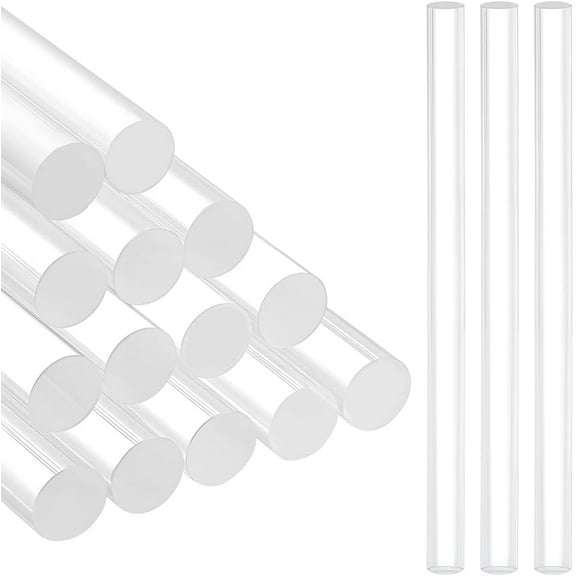 16PCS Acrylic Clay Roller 6.4x0.39inch Clear DIY Polymer Clay Tool Clear Slab Roller Supplies for DIY Handmade Shaping and Sculpting