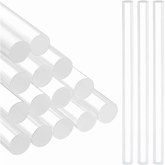 16PCS Acrylic Clay Roller 6.4x0.39inch Clear DIY Polymer Clay Tool Clear Slab Roller Supplies