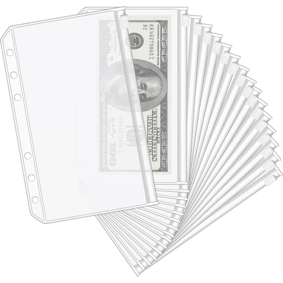 16PCS Binder Envelope Pouches with Zippered for Money Budgeting/Items Storage