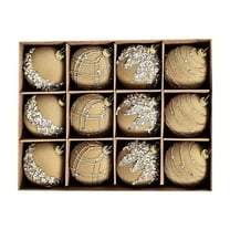 16PCS Christmas Ball Ornaments Set 2.36 Inch Shatterproof Flocked Xmas Tree Hanging Decorations Bulk for Large Christmas Trees Holiday Wreath Garland Party Festival Event Home Indoor Outdoor Decor