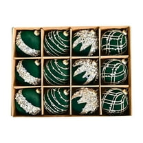 16PCS Christmas Ball Ornaments Set 2.36 Inch Shatterproof Flocked Xmas Tree Hanging Decorations Bulk for Large Christmas Trees Holiday Wreath Garland Party Festival Event Home Indoor Outdoor Decor