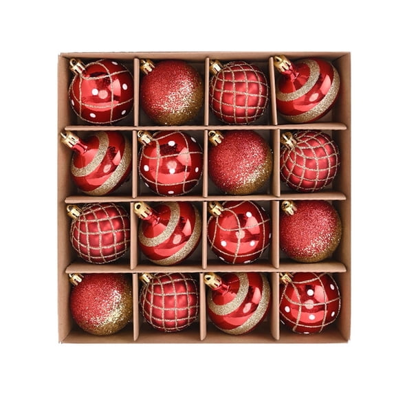 16PCS Christmas Balls Ornaments Set, 6 inch/150mm Extra Large Shatterproof Plastic Hanging Bulbs for Xmas Tree Decorations Holiday Party with String