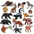thumbnail image 1 of 16PCS Forest Animals Baby Figures, Woodland Creatures Figurines, Miniature Toys Cake Toppers Cupcake Toppers Birthday Gift for Kids, 1 of 7