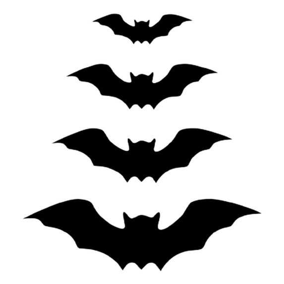 16PCS Hanging Bats Halloween Decor Outdoor Bats Decor 4 Different Sizes for Hanging in The Tree, Porch, Yard, Lawn, Indoor