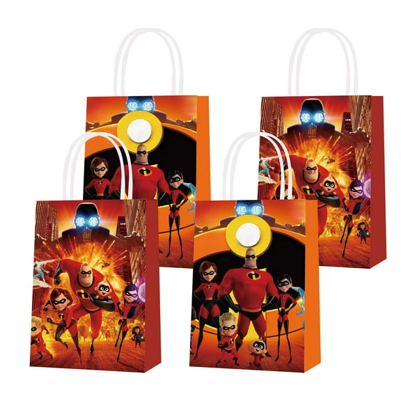 16PCS For The Incredibles Movie Theme Birthday Party Bags,Party Favor Bags,Birthday Party Decorations With Handles Favor Bags Candy Gift Bags for Boy Girls
