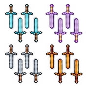 JESTAR 16PCS Pixel Miner Crafting Inflatable Sword Set, Colorful Balloon Swords with Hand Pump, Party Favor Props for Birthday Events, Theme Parties & Celebrations