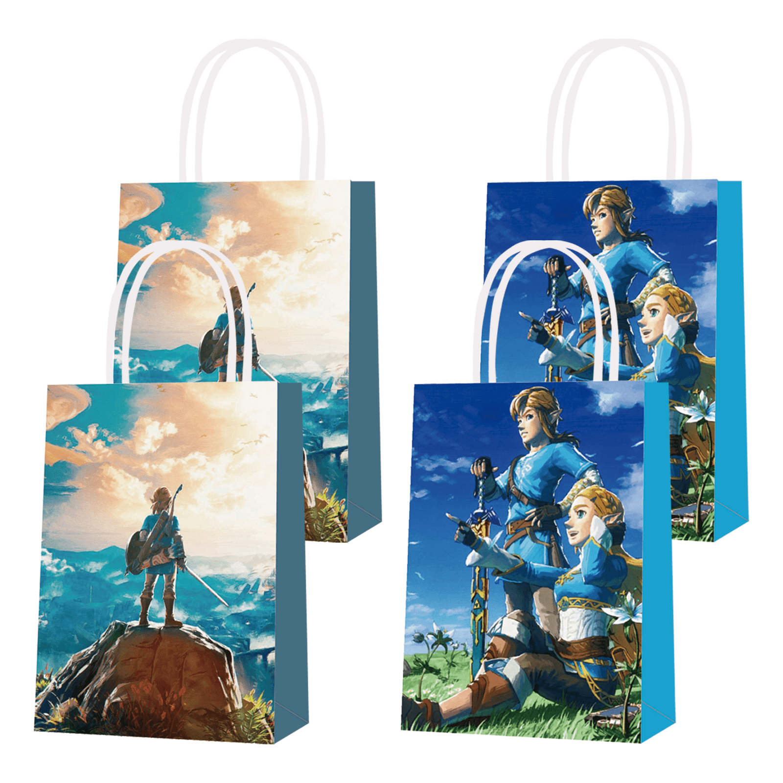 16PCS Legend Game Zelda Theme Party Bags, Party Favor Bags,Birthday Party Decorations, With Handles Favor Bags Candy Gift Bags for Adults Boy Girls Birthday Party