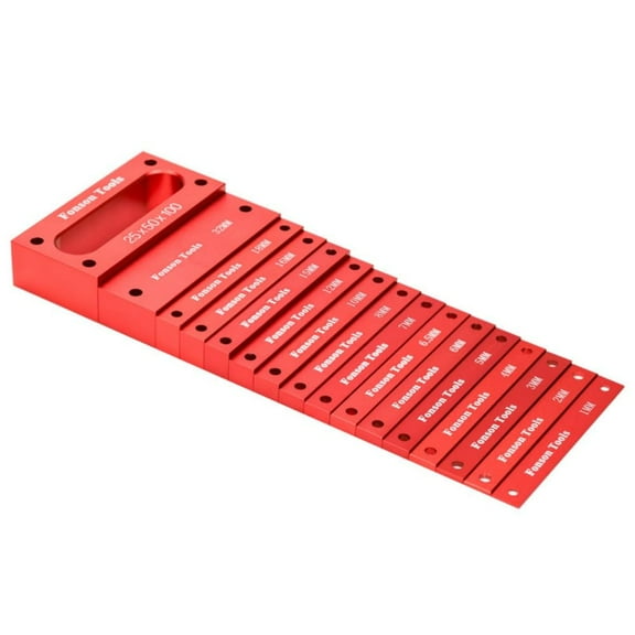 16PCS Metric Inch Woodworking Setup Blocks Height Gauge Precision Aluminum Alloy Setup Bars for Router and Table Saw Accessorie